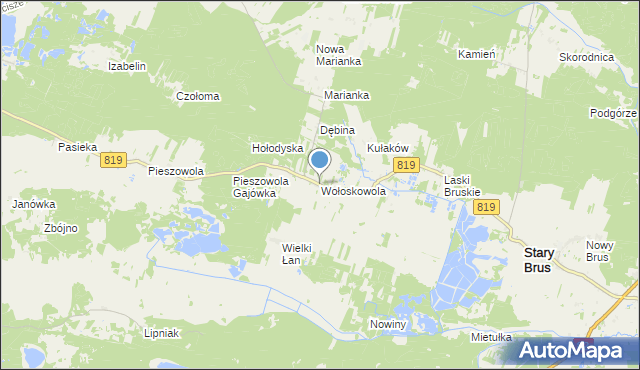 mapa Wołoskowola, Wołoskowola na mapie Targeo